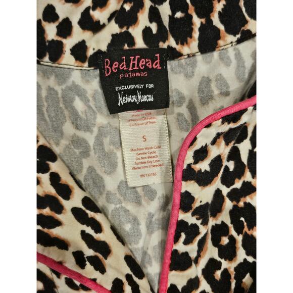 Bed head neiman Marcus cheetah print Shorts pajama set preppy pjs Womens small - Picture 2 of 8